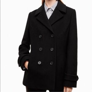 Aritzia Babaton Black Tarquin Peacoat